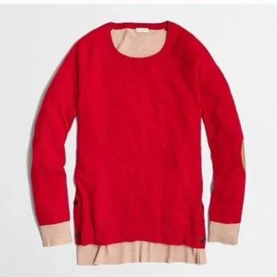 J.Crew свитер женщин SZ L ярко красный оранжевый цвет блок шерсти стороны кнопка опрятный - Изображение 1 из 4