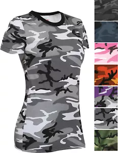 Rothco Womens Camo T-Shirt Long Length Military Army Short Sleeve Tee - Picture 1 of 11