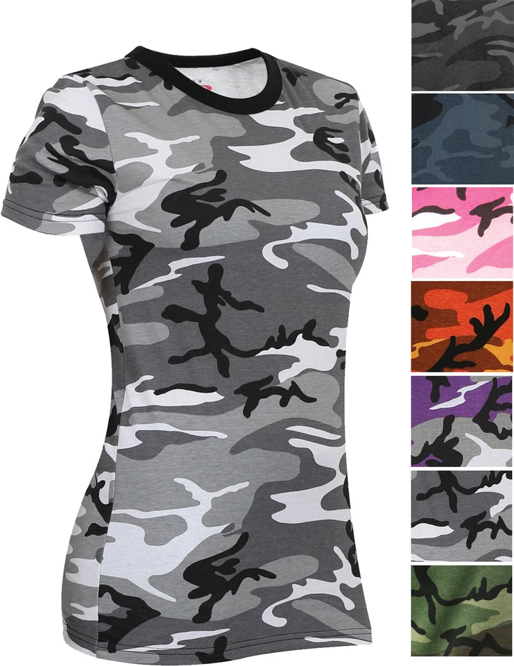 Rothco Womens Camo T-Shirt Long Length Military Army Short Sleeve Tee - Image 1 of 1