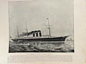 1898 Vintage Illustration Converted Cruisers Harvard & Yale Spanish War - Bild 1 von 2