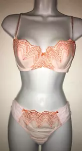 Conjunto de balconette y bragas con aros Adore Me 38DD/XL rosa nuevo - Imagen 1 de 4