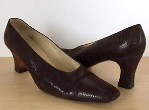 SILVIA FIORENTINA Womens Brown Leather Faux Snake Textured Pumps Heels Size 8 M - Picture 1 of 11