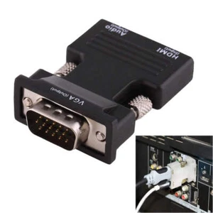 Convertisseur HDMI Femelle vers VGA Mâle avec Adaptateur Sortie Audio pour Projecteur, Moniteur - Photo 1/7