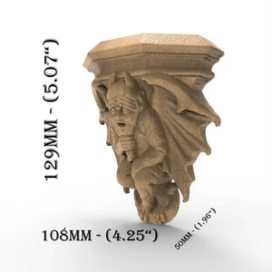 Adorno de escultura victoriana de gárgola tallada en madera para pared para pared para - Imagen 1 de 6