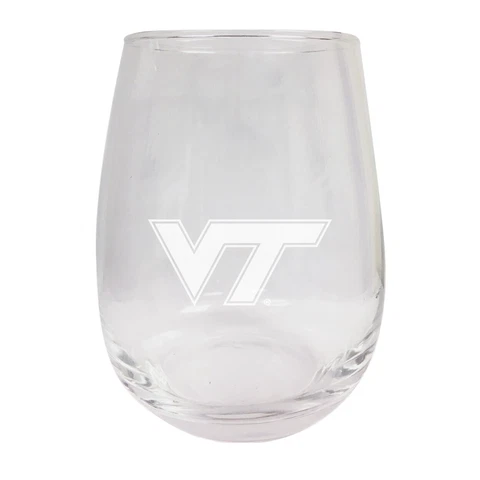 Virginia Tech Hokies 15 Oz Stemless Wine Glass Etched Cover