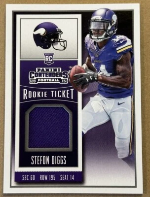 2015 Panini Contenders Rookie Ticket Swatches Stefon Diggs #RTS-SD Rookie RC - Image 1 of 2