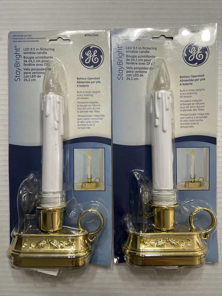 GE 9.5 Inch Battery Operated LED Flickering Window Candle Light With Timer