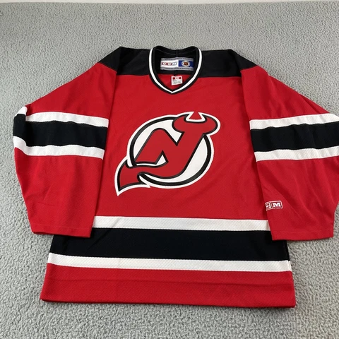 Vintage 90s CCM New Jersey Devils Hockey Jersey Men’s Small Red Black Adult NHL Cover