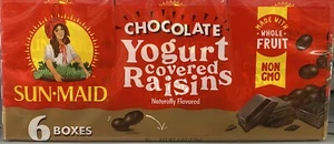 Sun-Maid CHOCOLATE YOGURT Covered California Raisins Sun Dried NON GMO 6 Pack - Picture 1 of 3