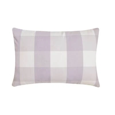 Lavender Cotton Lumbar Pillow Cover Set of 2 Buffalo Checks- Lavender Plaid Play - Image 1 of 3
