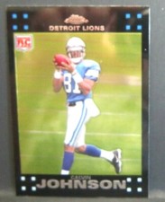 CALVIN JOHNSON RC 2007 TOPPS CHROME BLACK BORDER ROOKIE CARD#200!LIONS WR RC-V4