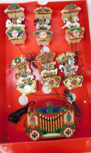 7108/1363 Vintage Mr. Christmas 1992 Iluminado Musical 6 Caballos Carrusel ~ Probado - Imagen 1 de 9