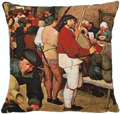 BRUEGEL PEASANT WEDDING LHS BELGIAN TAPESTRY CUSHION COVER, 18" X 18", 01851/L - Image 1 of 4