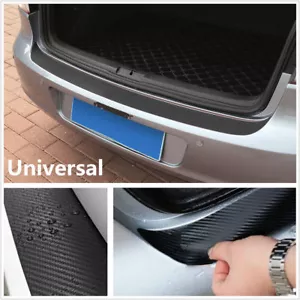 Black DIY Car 3D Carbon Fiber Look Inner Rear Bumper Protector Sill Trunk Trim - Foto 1 di 12