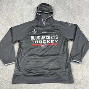COLUMBUS BLUE JACKETS Hoodie Mens Medium Reebok Center Ice 2017 Stanley Cup Play - Picture 1 of 16
