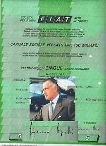 TORINO 1971 AZIONE STORICA A FIRMA GIANNI AGNELLI AUTENTICA ED UNICA " - Foto 1 di 3