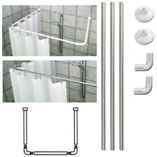 Bastone tubo per tenda doccia vasca 3 lati alluminio bianco 90x90x90cm bagno
