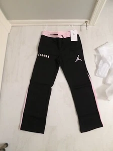 Nike Air Jordan Girls Jumpman SweatPant Pants Size M Medium Black Pink RARE - Picture 1 of 9