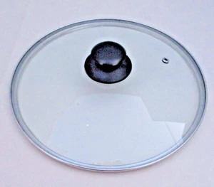 Round Glass Replacement Pot Lid SS Rim Vented 10" Outside Top x 9-1/4" Inside - Picture 1 of 7