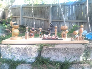 Excellent Vintage Kokeshi Village Japanese dolls retro 22 pieces collection - Picture 1 of 24