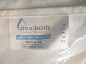 NEW Bestbath Heavy Duty White Vinyl Shower Curtain - Picture 1 of 11