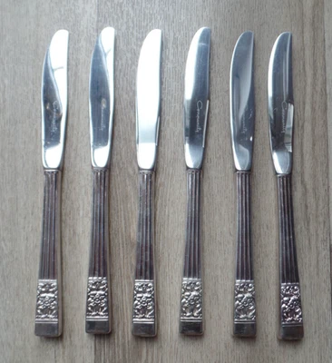 SIX VINTAGE ONEIDA COMMUNITY HAMPTON COURT DESSERT KNIVES 20 CM VGC - Image 1 of 4