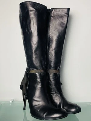 Botas Aldo España Cuero Negro Hasta la Rodilla 4" Ultra Tacón Mujer Talla EU 40 US 9 9.5 Foto 1 de 4