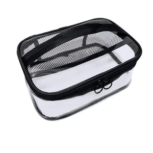 Clear Makeup Bags with Mesh Top，Clear PVC with Zipper Handle Portable Travel ... - Bild 1 von 7