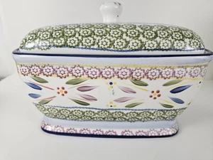 Caja de pan Temptations by Tara Old World verde multicolor con tapa de junta 9"Tx12" - Imagen 1 de 16