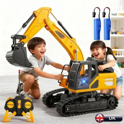 Remote Control Rc Excavator Timber Grab Die-Cast Toy with Lights & Sound Gift UK - Image 1 of 4