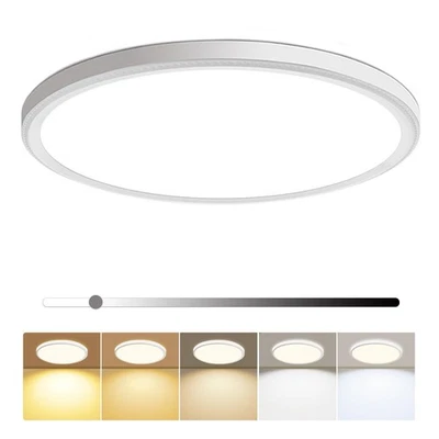 HUNHUN 16 Inch Dimmable LED Flush Mount Ceiling Light 4800LM Round Light Fixture 5 C...