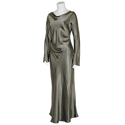 Sz XL Here Comes The Sun Loveland Olive Satin Dress Cowl Back XL NWT Wedding - Image 1 of 4