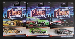 Hot Wheels Neon Speeders Honda Prelude Toyota Corolla Lancer Evolution 3 Cars - Picture 1 of 7
