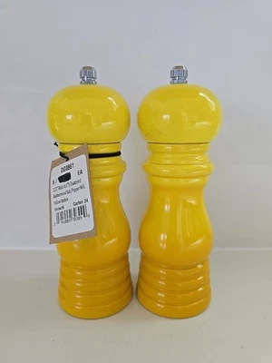 Molinos creativos cooperativos de goma esmaltada madera sal y pimienta amarillo ombre nuevo con Foto 1 de 4