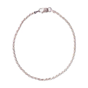 Sterling Silver 925 Italy Rope Chain Bracelet QCI Marked 7” Unisex - Picture 1 of 15