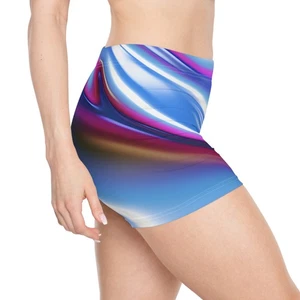Purple Vibrant Abstract Women's Shorts | Summer Fashion, Beachwear - Picture 1 of 25