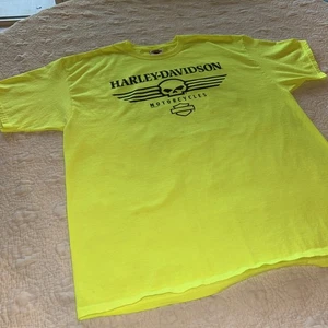 Camisa Harley Davidson Spellout Talla 2X Seguridad Amarilla Gruesa River Meridian, MS - Imagen 1 de 6