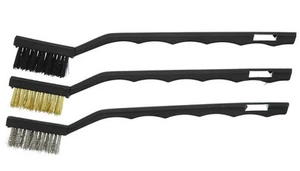 Powerbuilt 3-teiliges Drahtbürsten-Set - Messing-, Stahl- und Nylonbürsten Neu  - Bild 1 von 1
