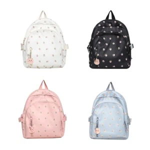 Flower Print Backpack School Bag Travel Backpack Casual Daypacks Simple Knapsack - Picture 1 of 12