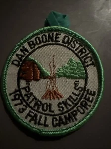 Daniel Boone District Patch 1973 Fall Camporee “Patrol Skills “ BSA Pocket Patch - Picture 1 of 3