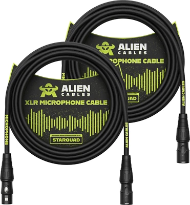 ALIEN CABLES - STARQUAD XLR MICROPHONE CABLE - 3 FOOT - 2 PACK - Image 1 of 4