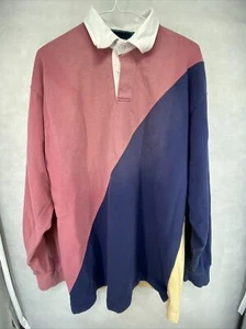 Vintage 90s DIB Sport Rugby Wear Color Block Rugby Polo Shirt Extra Large XL - Picture 1 of 4