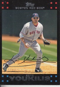 2007 Topps Red Backs Boston Red Sox Baseball Card #475 Kevin Youkilis