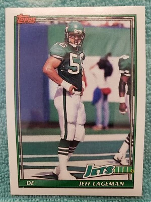 1991 TOPPS JEFF LAGEMAN #470 NEW YORK JETS  - Image 1 of 4