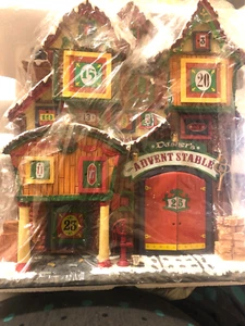LEMAX ESSEX STREET FACADE ADVENT STABLE NEW #35561 HANGING WALL SETTING - Picture 1 of 6