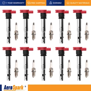 Ignition Coil & Spark Plug for 2007-2017 Audi R8 S6 S8 Spyder 5.2L V10 UF529 - Picture 1 of 5