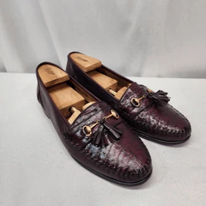 BELVEDERE Florence Herren 11,5 M Krokodilleder Quaste Halbschuhe Hergestellt in ITALIEN - Bild 1 von 10