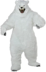 Calfornia Costumes Polar Bear Costume with Moveable Jaw Mask White One Size - Picture 1 of 8