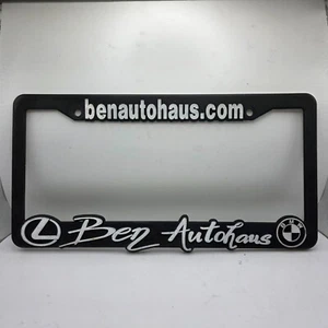 Ben Auto Haus Lexus BMW Black Plastic License Plate Frame Front Or Rear - Picture 1 of 2