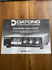 Datong Electronics FL2 Multi Mode Audio Filter  Flyer / Instructions . - KP183 - Picture 1 of 4